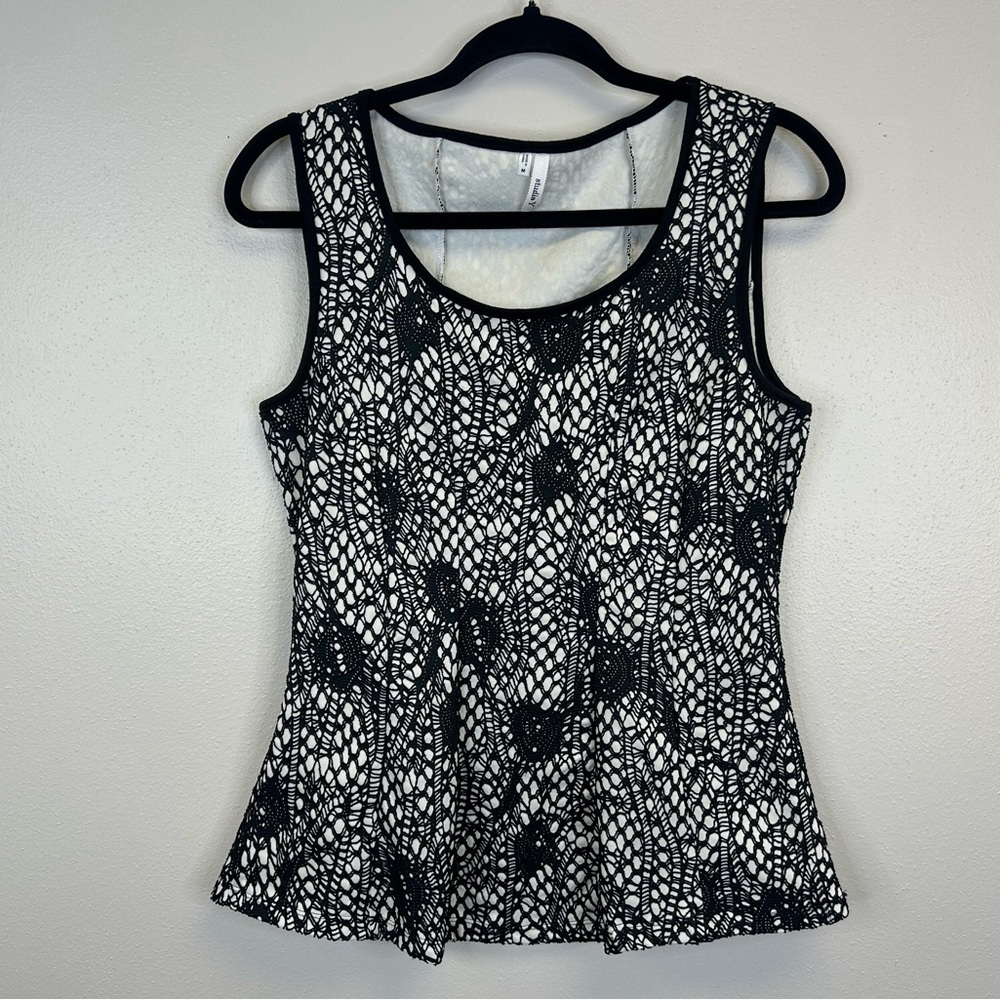 Mesh Web Goth Crotchet Lace Tank Top Womens M Vampire Dark Romantic Witchy